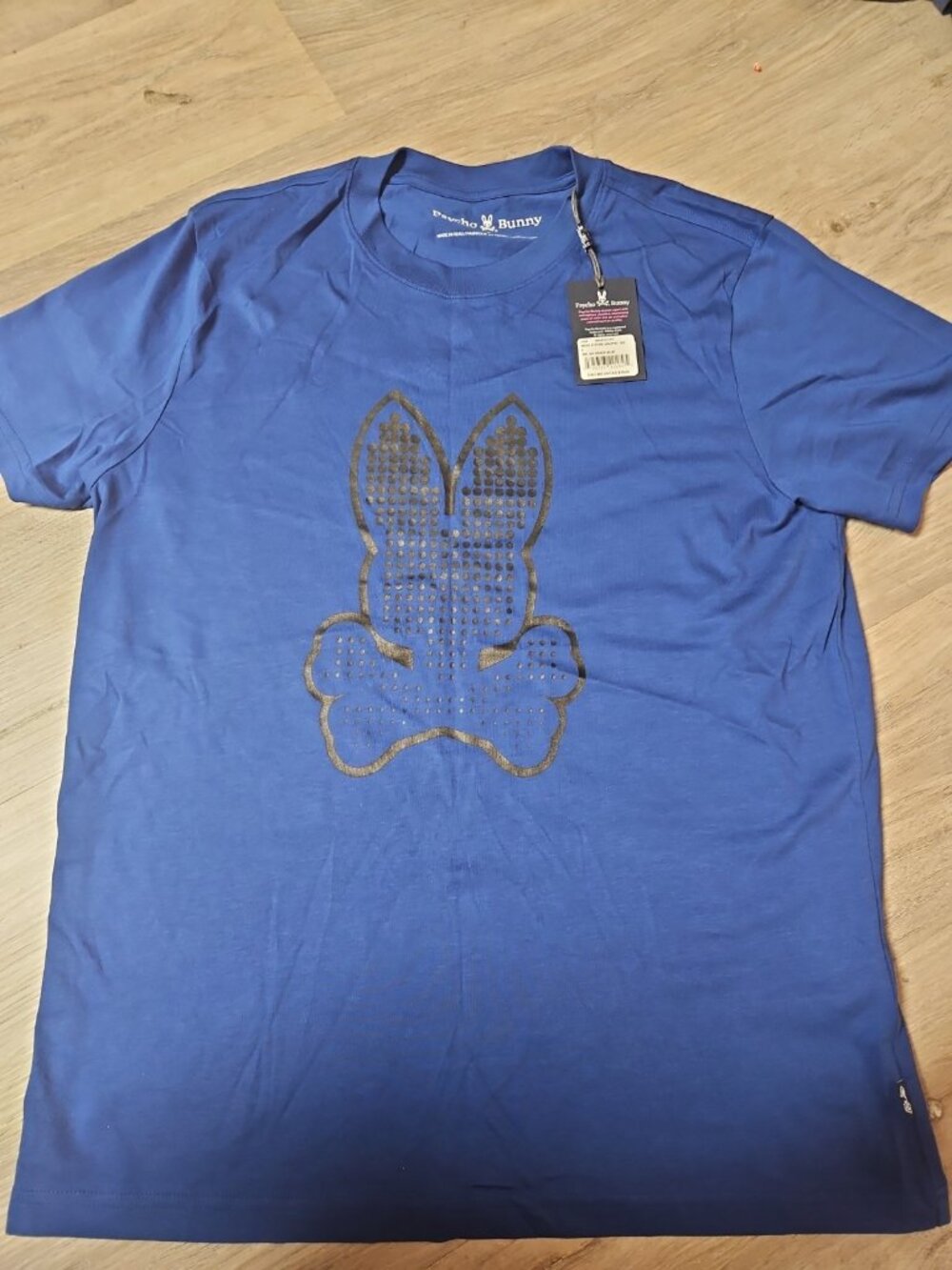NWT MEN'S PSYCHO BUNNY SERGE GRAPHIC TEE Blue SIZE 5/M